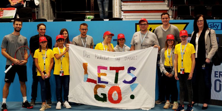 Erste Bank Open in der Stadthalle: druck.at bringt Mädchen und Buben des Kinderdorfs Pöttsching zu den Tennis-Stars