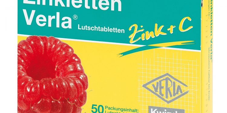 Zinkletten Verla Zink+C Himbeer 50Stk_(c) Kwizda Pharma