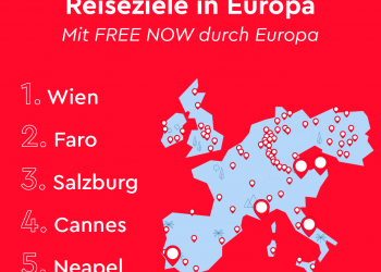 FREE NOW Datenauswertung zeigt: Wien ist in diesem Sommer das beliebteste Reiseziel in Europa